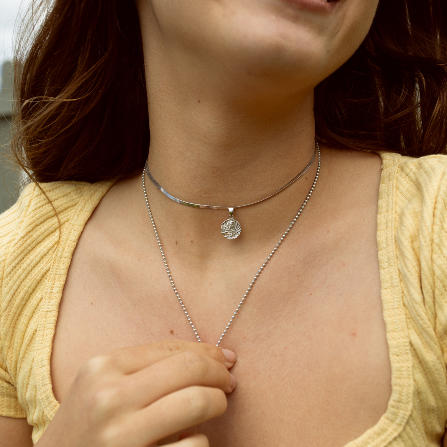 Silver Oceanside Herringbone Choker