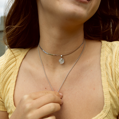 Silver Oceanside Herringbone Choker