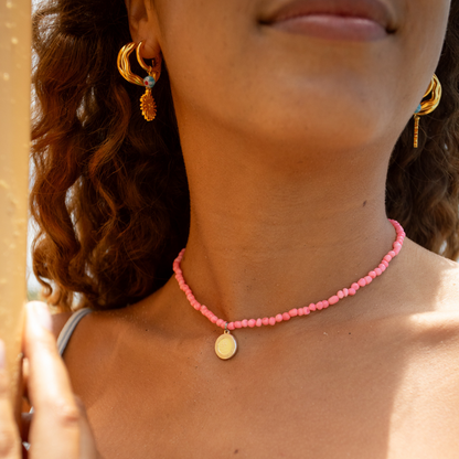 Coral Bead Choker